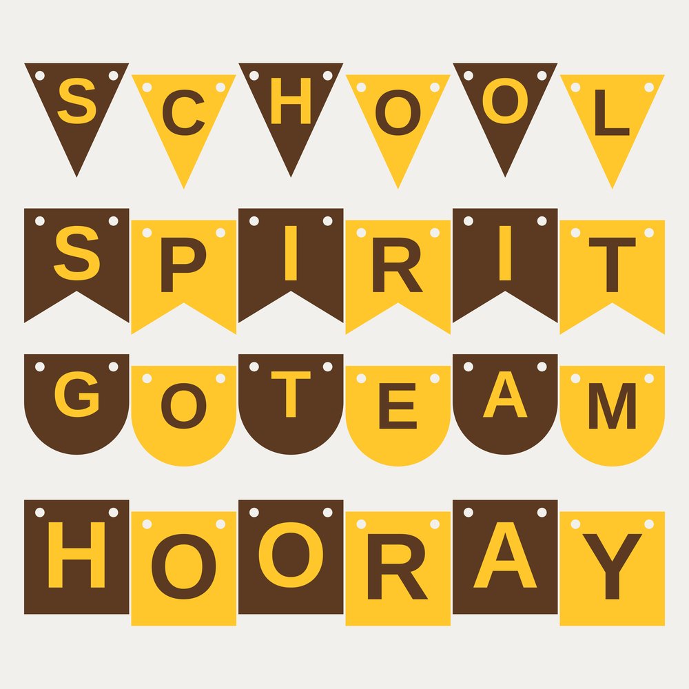 Brown & Gold School Spirit Letter Banner SVG