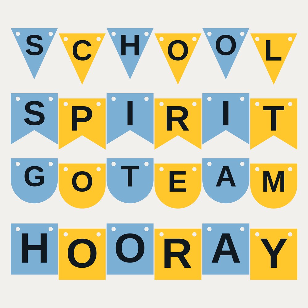 Carolina Blue & Gold School Spirit Letter Banner SVG