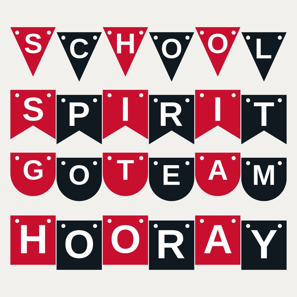 Red & Black School Spirit Letter Banner SVG